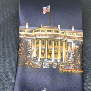 Studio‎ 2000 Mens TIe White House DC American Flag